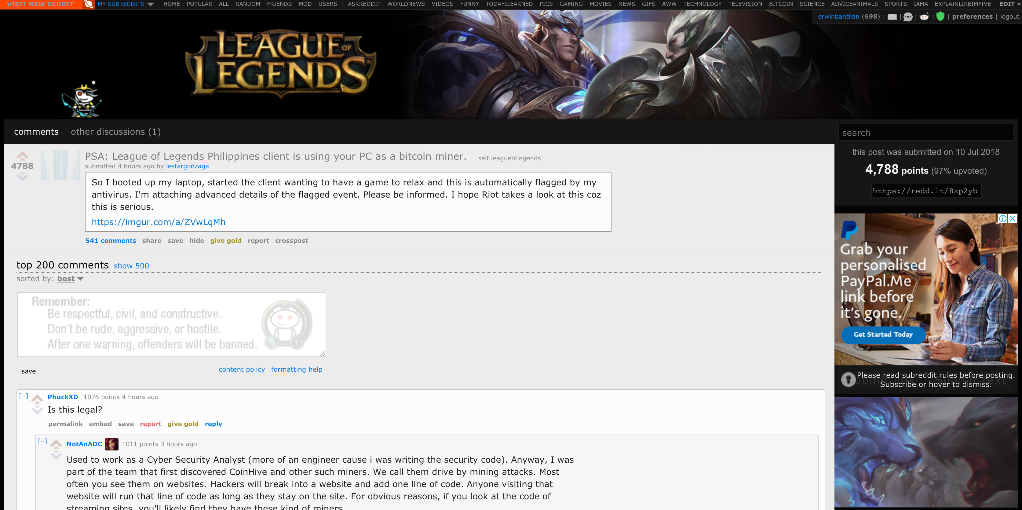 League O!   f Legends Garena Philippines Client Has Built In Bitcoin - 