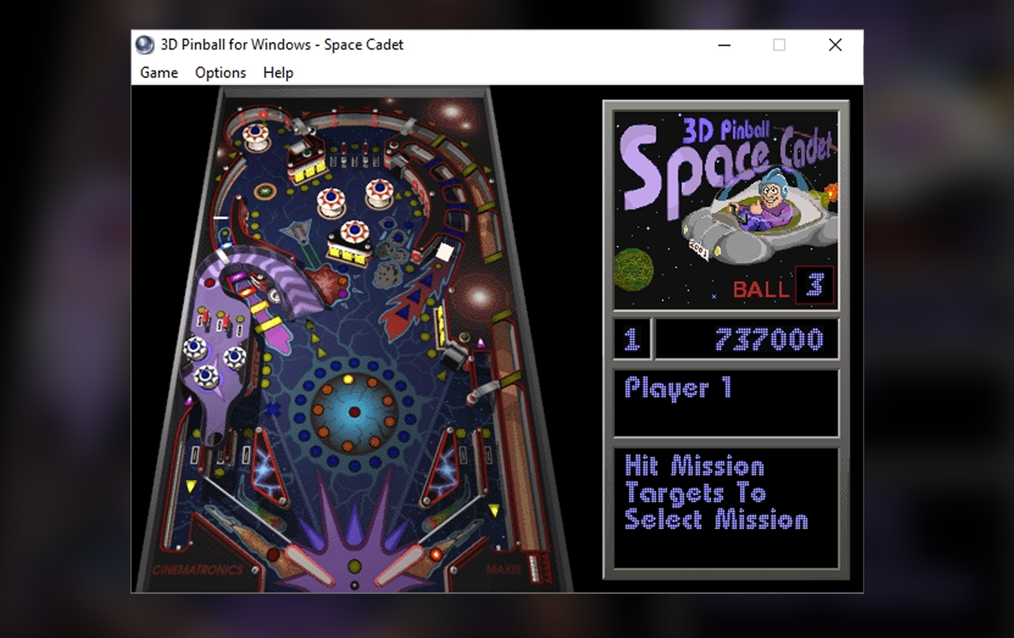 3d pinball space cadet instant game over