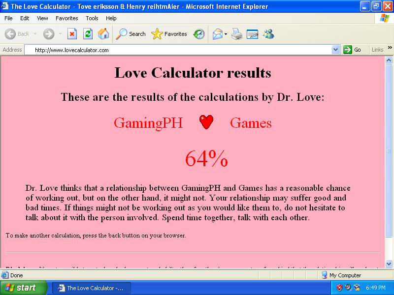 Love Calculator Was The Ultimate Tool For Testing If Your Crush Liked ...